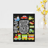 5歳の男の子女の子キッズ第5誕生日輸送 カード (黄色い花)