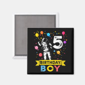 5歳の男の子宇宙飛行士 5歳の誕生日 男の子 マグネット (正面/裏面)