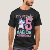 5歳の私の5番目の魔法の誕生日Unicorn P Tシャツ (正面)