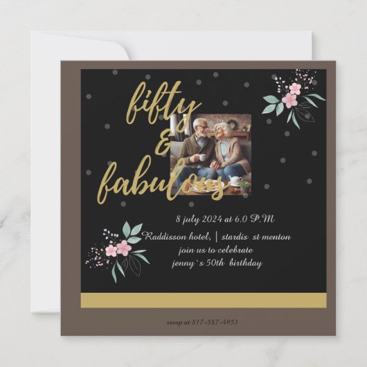 5歳の素晴らしい誕生日 招待状 (正面)