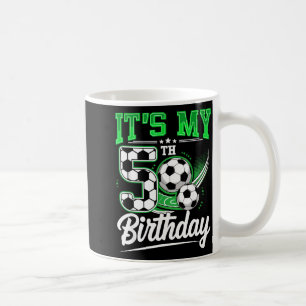 5歳の誕生日おめでとう サッカーボール 5歳 男の子 コーヒーマグカップ
