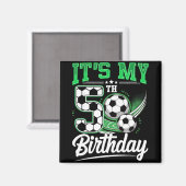 5歳の誕生日おめでとう サッカー少年 5歳児 マグネット (正面/裏面)