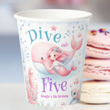 5歳の誕生日おめでとう！ピンクの人魚姫