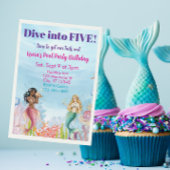 5歳の誕生日おめでとう!人魚姫 招待状