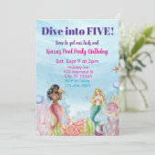 5歳の誕生日おめでとう!人魚姫 招待状 (スタンド正面)