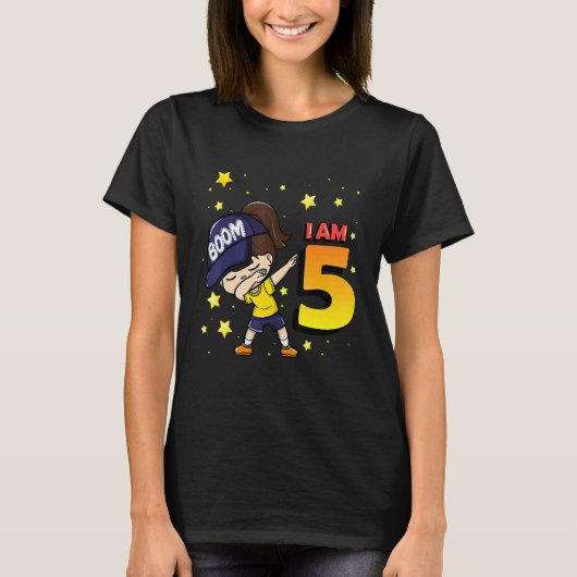 5歳の誕生日おめでとう！女の子の5歳の誕生日パーティー Tシャツ (正面)