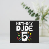 5歳の誕生日おめでとう 少年 5歳児 ポストカード (スタンド正面)