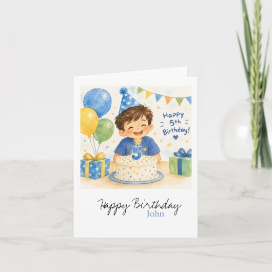 5歳の誕生日おめでとう 招待状 (正面)