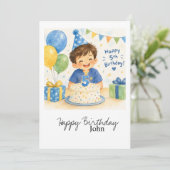 5歳の誕生日おめでとう 男の子 招待状 (スタンド正面)