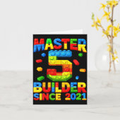 5歳の誕生日おめでとう 2021 建設業 カード (黄色い花)
