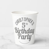 5歳の誕生日お祝い紙コップ 紙コップ (裏面)