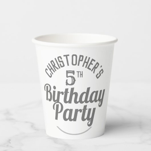5歳の誕生日お祝い紙コップ 紙コップ (正面)