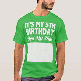 5歳の誕生日にシャツのサインが出る Tシャツ