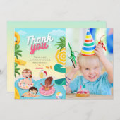 5歳の誕生日にレトロなダイブ サンキューカード (正面/裏面)