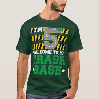 5歳の誕生日のためのキッズガベージトラック引用文 Tシャツ
