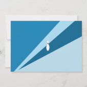 5歳の誕生日の写真ボーリングパーティー青赤 招待状 (裏面)