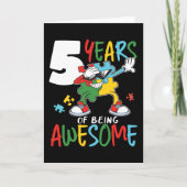 5歳の誕生日の少年または少女の自閉症に関する認識 カード (正面)