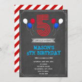 5歳の誕生日の招待状 招待状 (正面/裏面)