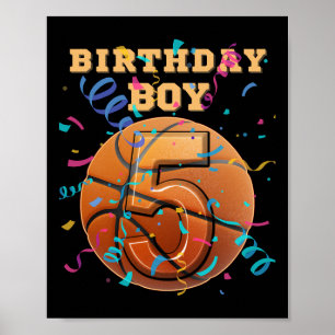 5歳の誕生日を迎える男の子 スケーター ポスター