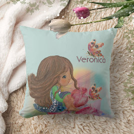 5歳の誕生日ガールバタフライ クッション