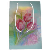 5歳の誕生日ガールバタフライ ミディアムペーパーバッグ (正面)