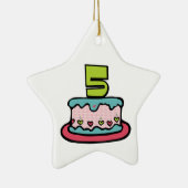5歳の誕生日ケーキ セラミックオーナメント (右)
