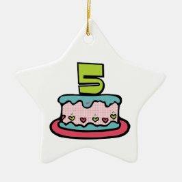 5歳の誕生日ケーキ セラミックオーナメント