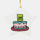 5歳の誕生日ケーキ セラミックオーナメント (裏面)
