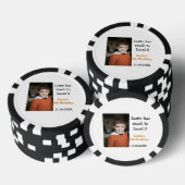 5歳の誕生日ゲームの男の子の写真の名前のモダンな日付 ポーカーチップ (積み重ね)