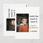 5歳の誕生日ゲーム男子の写真名前現代の日付 ポストカード (正面/裏面)