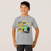 5歳の誕生日トラクター-農場主題パーティー Tシャツ (正面フル)