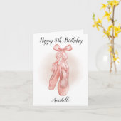 5歳の誕生日バレエパーソナライズされたスリッパカード カード (黄色い花)
