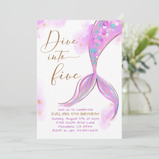 5歳の誕生日パーティーにパープル・マーメイドが潜入 招待状 (スタンド正面)