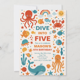 5歳の誕生日パーティーに飛び込む少年 招待状