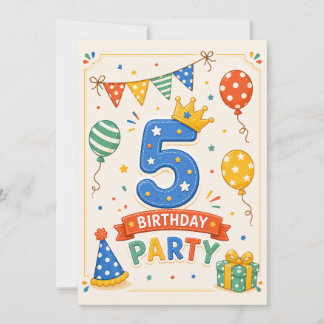 5歳の誕生日パーティーのカラフルなお祝い