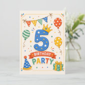 5歳の誕生日パーティーのカラフルなお祝い (スタンド正面)