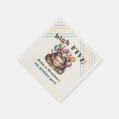 5歳の誕生日パーティーの双子mapacheテーマ写真 スタンダードカクテルナプキン (角)