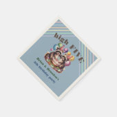 5歳の誕生日パーティーの双子mapacheテーマ写真 スタンダードカクテルナプキン (角)