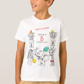 5歳の誕生日パーティーのTシャツ。 Tシャツ (正面)