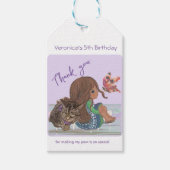 5歳の誕生日パーティーガールキャットギフトラベル ギフトタグ (正面)