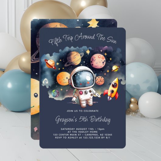 5歳の誕生日パーティー宇宙惑星 招待状
