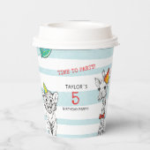 5歳の誕生日パーティー用の紙コップ。 紙コップ (裏面)