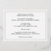 5歳の誕生日パーティー — アールデコ調の「5」&名前 箔招待状 (裏面)