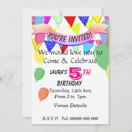 5歳の誕生日パーティー 招待状