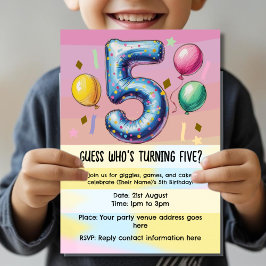 5歳の誕生日パーティ（テーマなし） 招待状