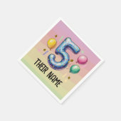 5歳の誕生日パーティ 無テーマ スタンダードカクテルナプキン (角)