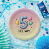 5歳の誕生日パーティ 無テーマ ペーパープレート (パーティー)