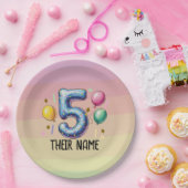 5歳の誕生日パーティ 無テーマ ペーパープレート (パーティー)