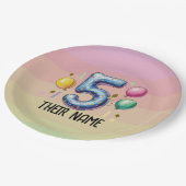 5歳の誕生日パーティ 無テーマ ペーパープレート (アングル)
