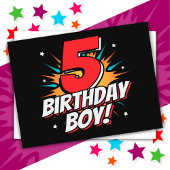 5歳の誕生日ヒーロー少年 5歳の誕生日 ポストカード
